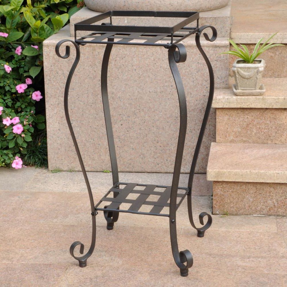 Best And Newest Iron Square Plant Stands Within Madison Square Iron Plant Stand (3 Colors Available), Outdoor Furniture:  Farm And Ranch Depot (View 6 of 10)