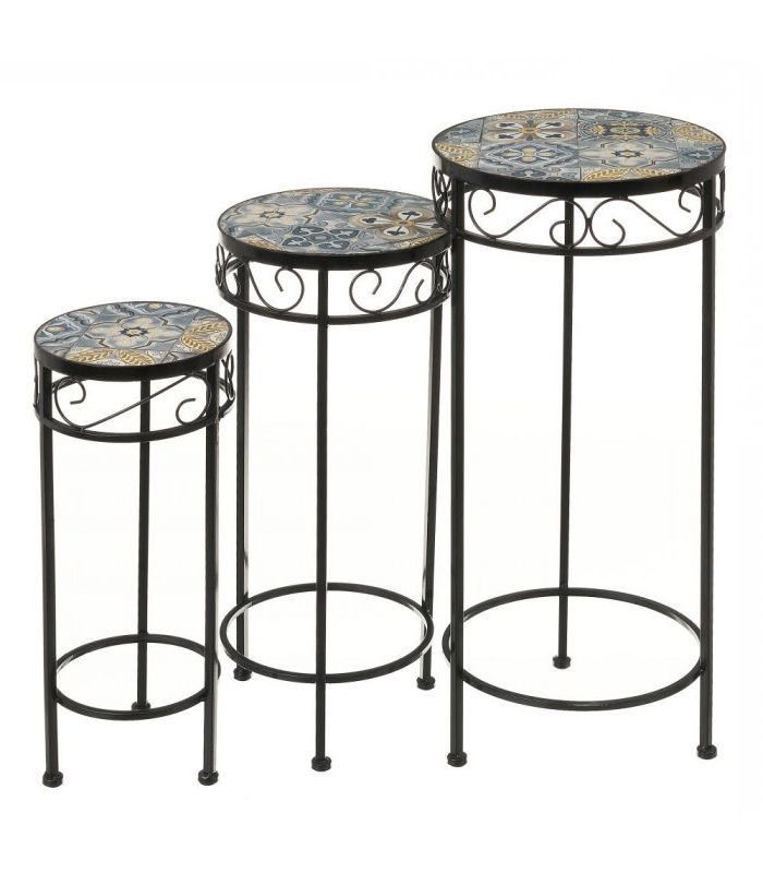 Best And Newest Set Of Three Plant Stands In Set Of 3 Plant Pot Stands Metal And Ceramic (View 4 of 10)