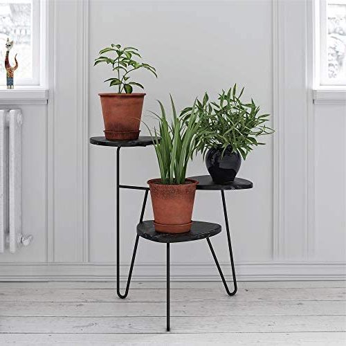 Black Marble Plant Stands With Most Popular Novogratz (uk) Athena Plant Stand – Black Marble : Amazon.co.uk: Garden (Photo 3 of 10)