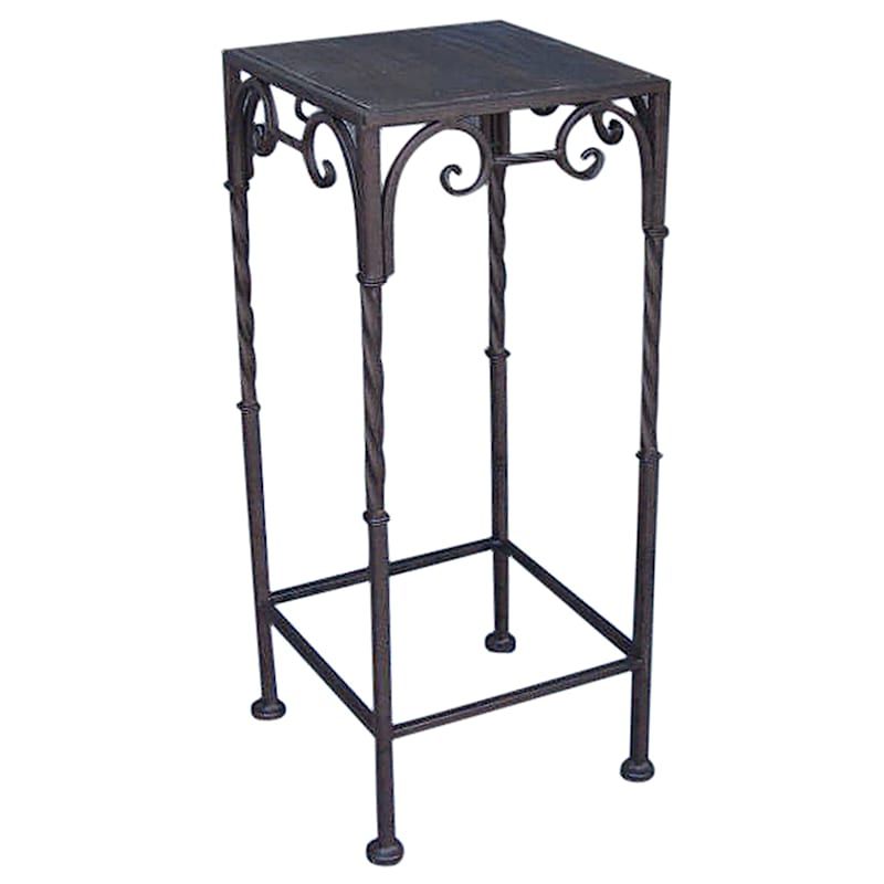 Brown Metal Plant Stands In Most Up To Date Square Wood Top Plant Stand With Brown Twist Metal Leg, Medium (View 1 of 10)