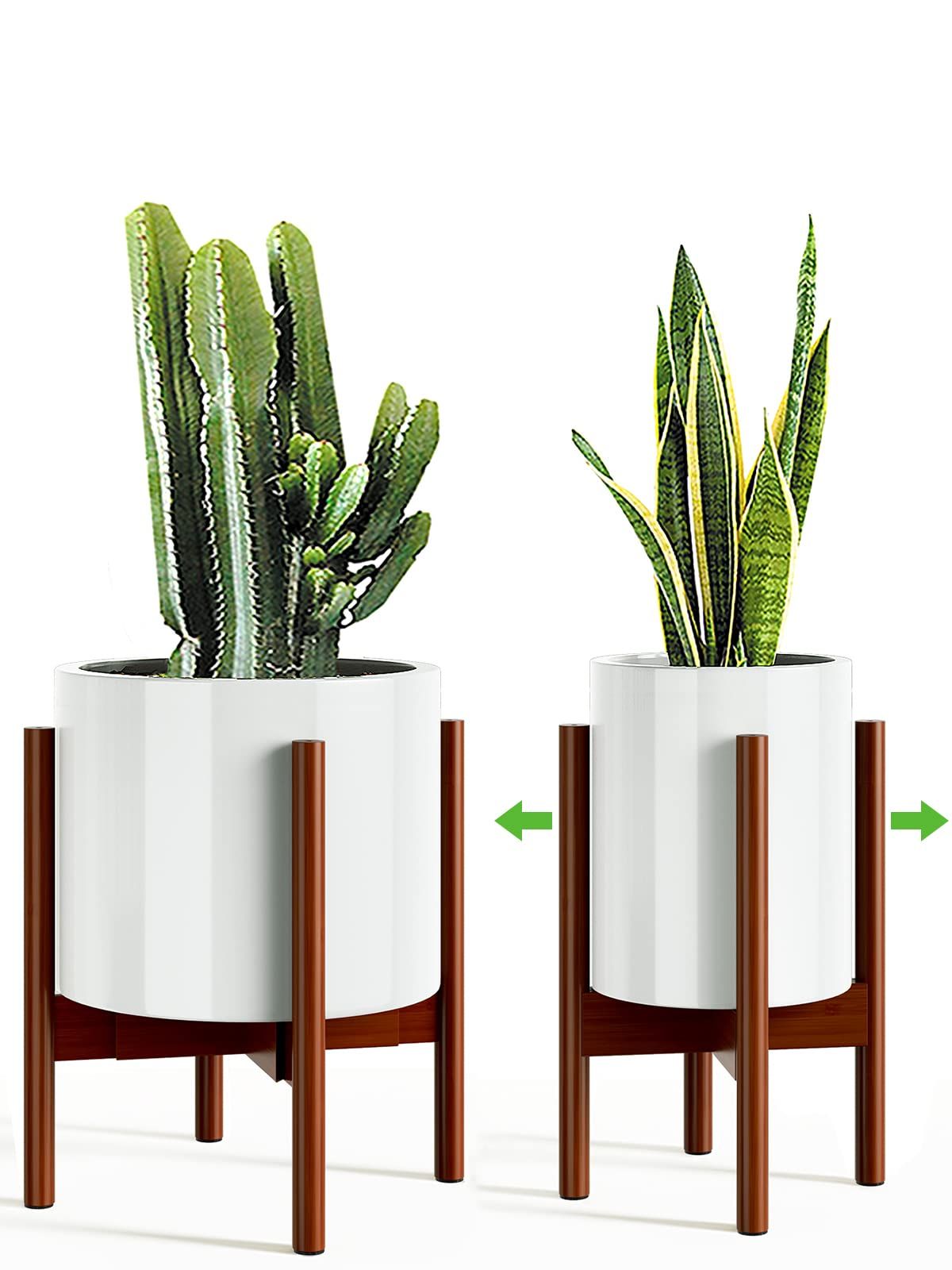 Current 12 Inch Plant Stands Intended For Amazon : Mudeela Adjustable Plant Stand (8 To 12 Inches), Bamboo Mid  Century Modern Plant Stand (15 Inches In Height), Indoor Plant Stand, Fit 8  9 10 11 12 Inch Pots (pot (View 1 of 10)