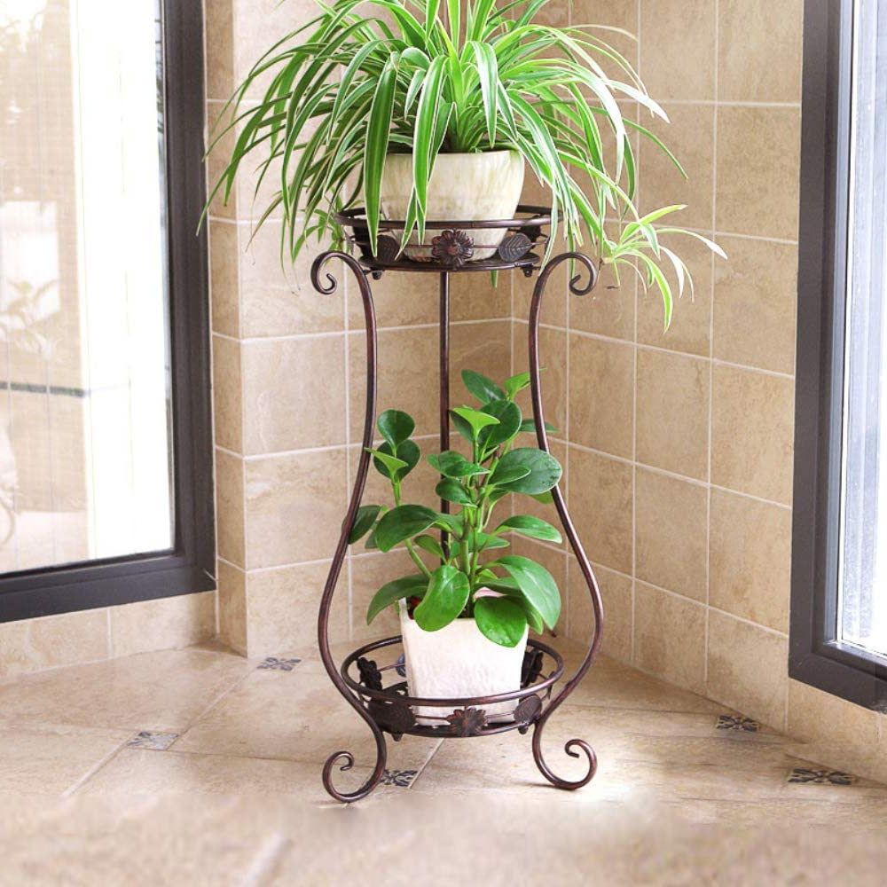 Current Bronze Small Plant Stands Inside Metal Tall Plant Stand Indoor/outdoor,iron Flower Pot Holder Small Plant  Holders,flower Pot Stand Flower Pot Supporting,potted Plant Stand Plant  Rack Planter Stand,for Home,garden,patio(bronze,24.4in) : Buy Online At  Best Price In Ksa – (Photo 7 of 10)