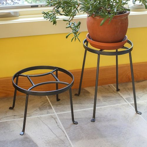 Current Set Of 2 Diamond Plant Stands Wrought Iron Indoor/outdoor – Etsy With Wrought Iron Plant Stands (View 6 of 10)