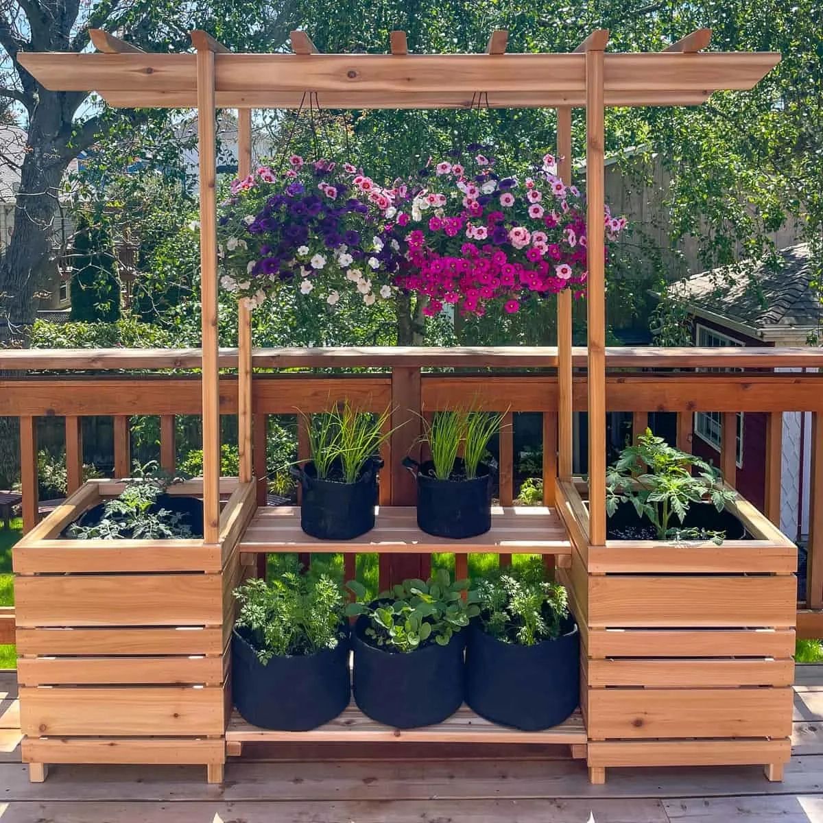 Diy Outdoor Plant Stand With Arbor – The Handyman's Daughter Inside Most Current Plant Stands With Flower Box (View 4 of 10)