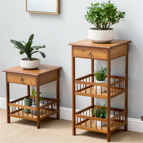 Ebay Intended For Trendy Plant Stands With Side Table (View 5 of 10)