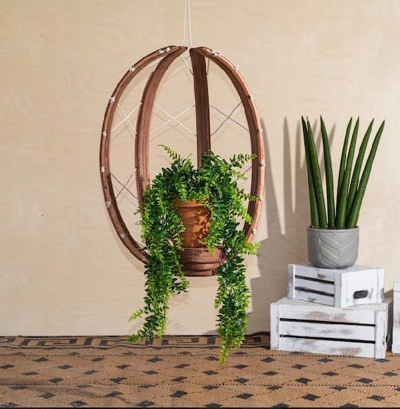 Eggshell Plant Stands With Regard To Preferred Eggshell Plant Hanger Plant Stand Wood Plant Hanger Indoor – Etsy (View 6 of 10)