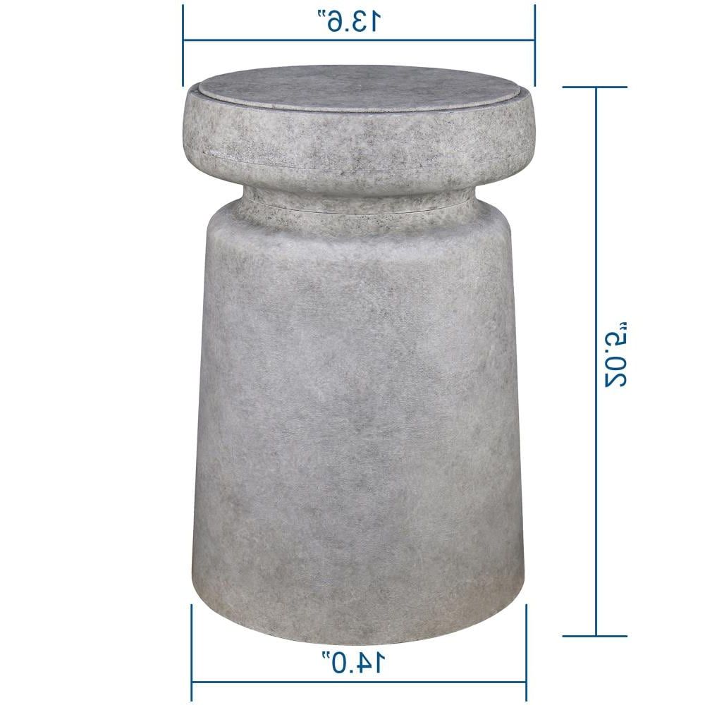 Fashionable Allen + Roth 20.47 In Cement Outdoor Round Resin Plant Stand At Lowes In Cement Plant Stands (Photo 4 of 10)