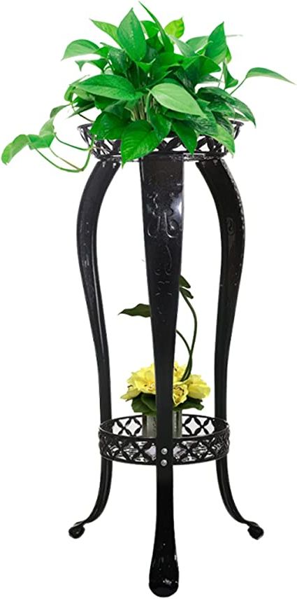 Favorite 34 Inch Plant Stands With Regard To Metal Plant Stand, 3 H Plant Pot Stand Indoor/outdoor, 34 Inch Decorative Flower  Pot Rack, Artistic Iron, Rustproof Artistic, For Garden Corner Display,  1pcs Black : Amazon.co (View 2 of 10)