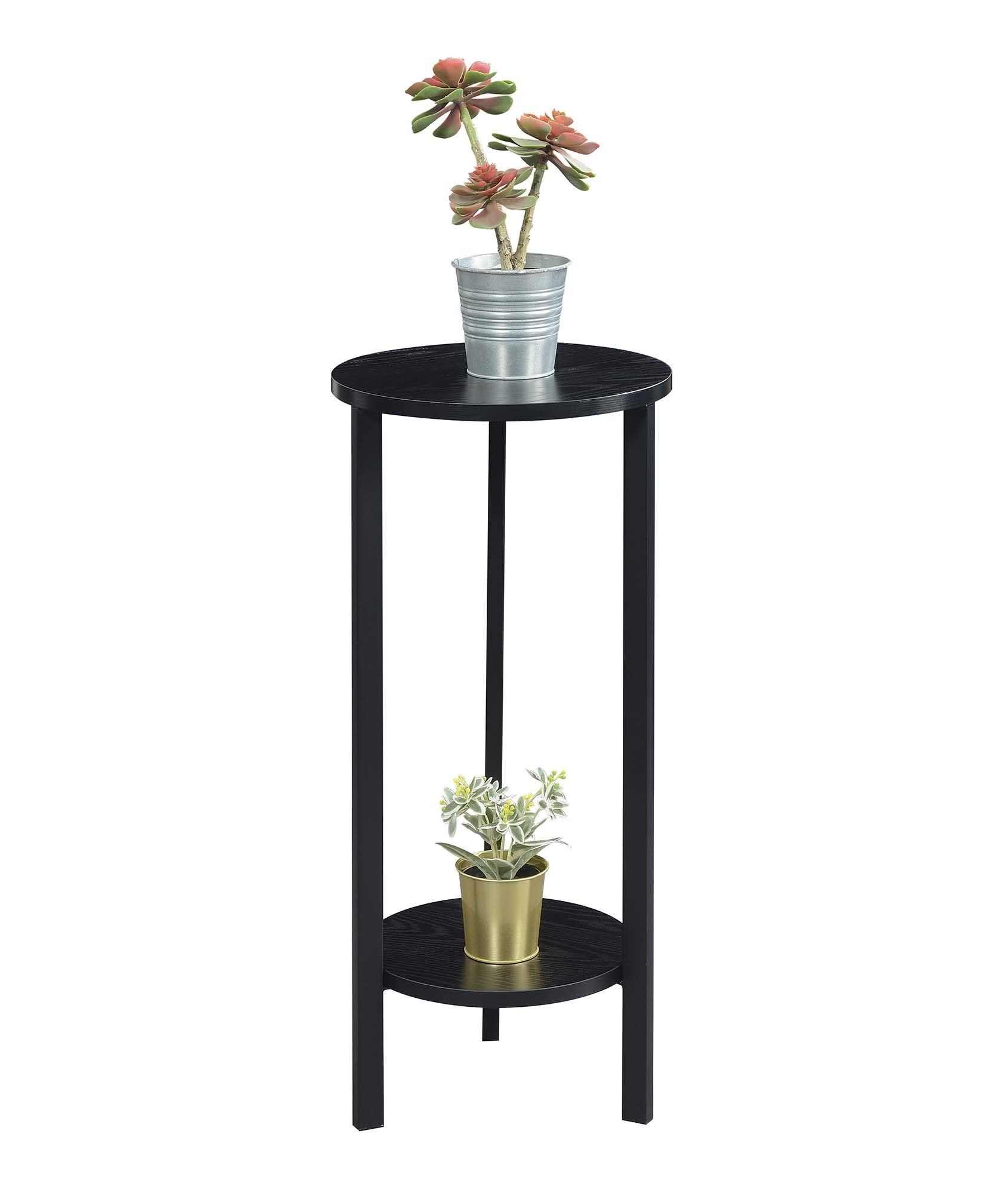 Favorite Convenience Concepts Graystone 2 Tier Plant Stand, 31", Black/black Within Greystone Plant Stands (View 5 of 10)