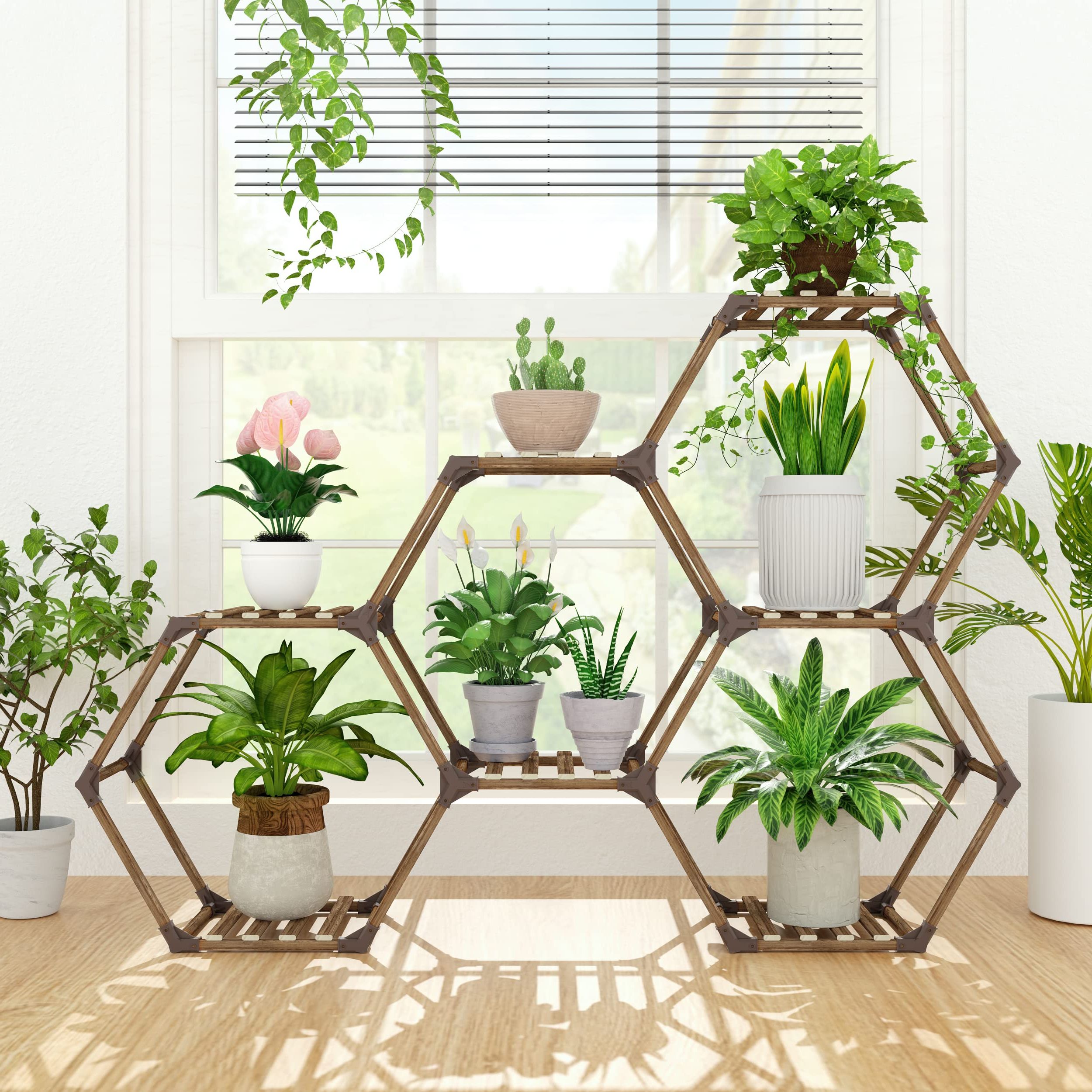 Favorite Tikea Plant Stand Indoor Hexagonal Plant Stand For Multiple Plants Indoor  Outdoor Large Wooden Plant Shelf Within Hexagon Plant Stands (View 1 of 10)