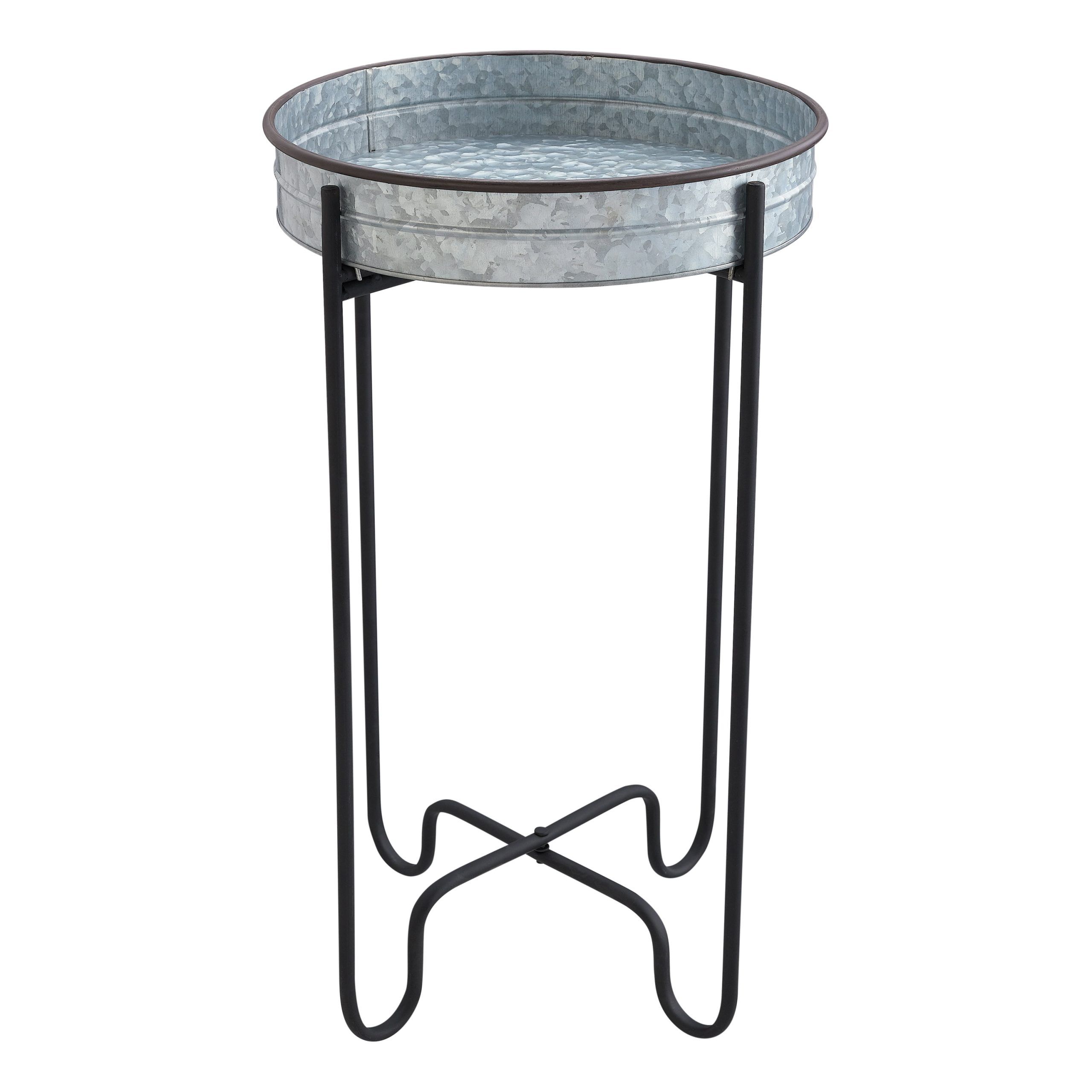 Galvanized Plant Stands Pertaining To Favorite Better Homes & Gardens 13" X 13" X 22" Silver And Black Iron Plant Stand –  Walmart (View 2 of 10)