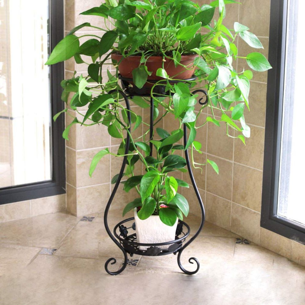 Iron Plant Stands Throughout Most Recent Amazon: Wrought Iron Plant Stands Indoor Outdoor,metal Tall Plant Stand  Iron Flower Stand,flower Pot Holder Flower Pot Stand Flower Pot Supporting,plant  Holders Plant Rack Potted Plant Stand(black, (View 5 of 10)