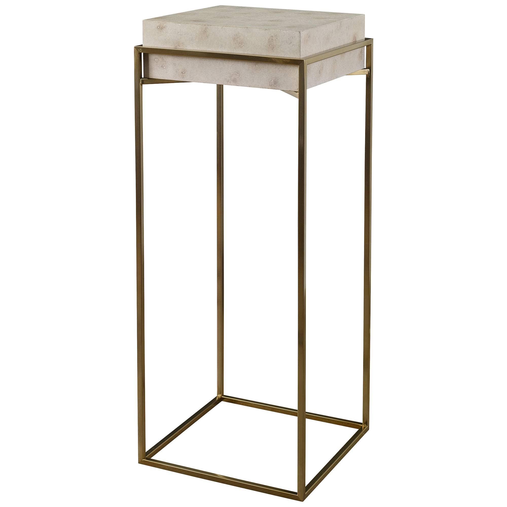 Ivory Plant Stands Intended For 2018 Amazon: Uttermost Inda 36" High Ivory And Brass Modern Plant Stand :  Patio, Lawn & Garden (View 9 of 10)