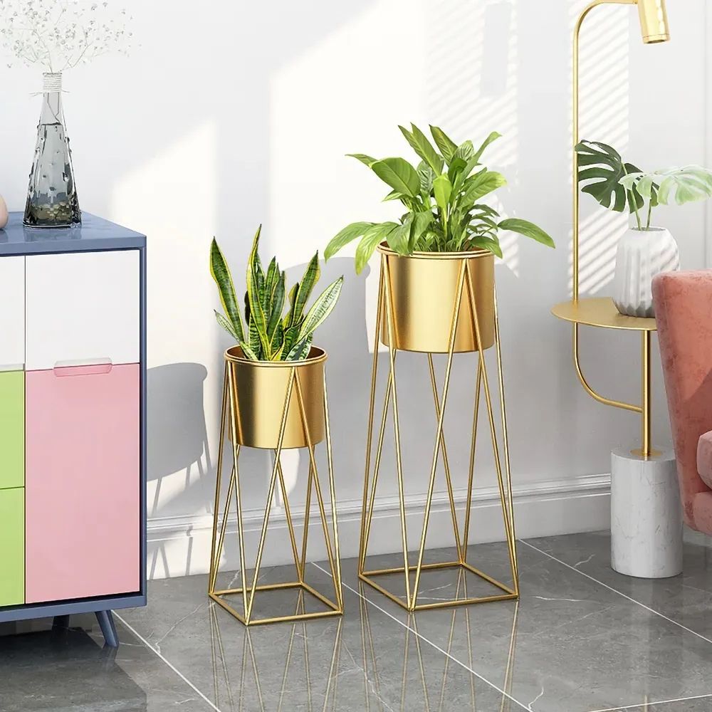 Metal Plant Stand, Plant Stand, Gold Flower Pot (View 9 of 10)
