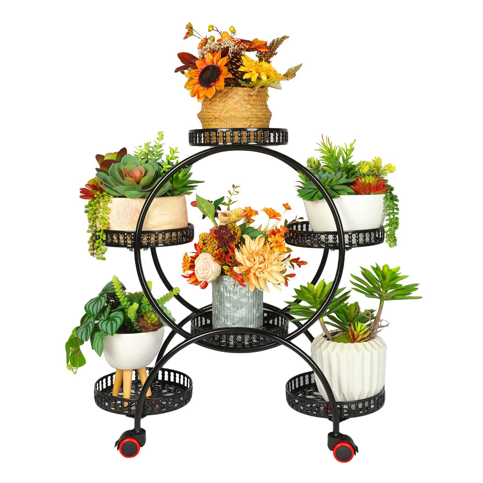 Metal Plant Stand Rack, 6 Potted Plant Stands For Indoor Plants Flower Stand  Outdoor Plant Stand For Patio, Garden, Living Room, Corner Balcony And  Bedroom (6 Flowerpots) Within Trendy Patio Flowerpot Stands (View 3 of 10)