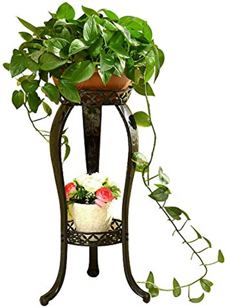 Metal Potted Plant Stand, 32inch Rustproof Decorative Flower Pot Rack With  Indoor Outdoor Iron Art Planter Holders Garden Steel Pots Containers  Supports Corner Display Stand, Black Pertaining To Most Up To Date 32 Inch Plant Stands (View 9 of 10)