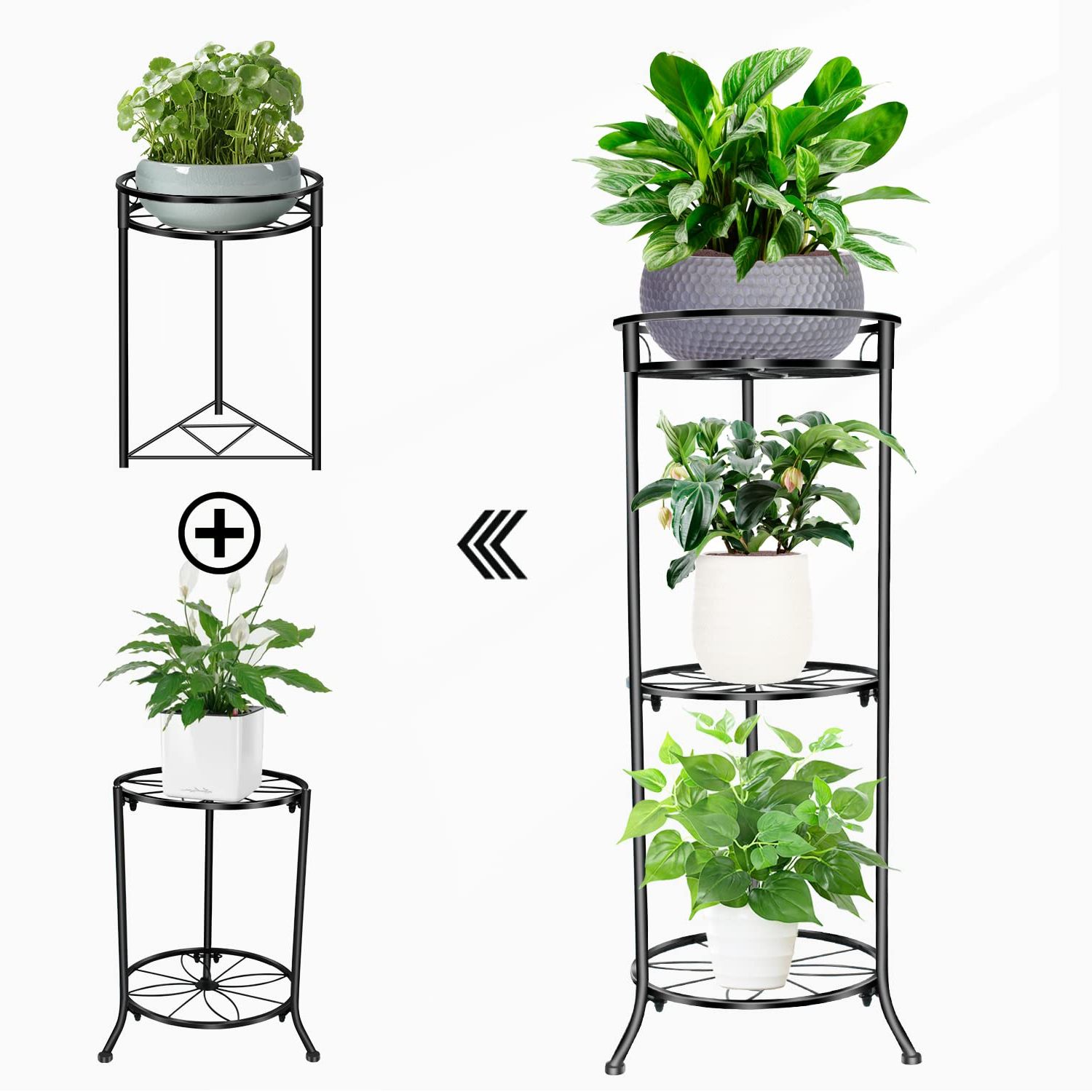 Most Current 31 Inch Plant Stands For Amazon: Omeuty Tall Plant Stands Indoor, 31 Inch Outdoor Metal Plant  Stand For Multiple Plants,tiered Corner Potted Shelf, Heavy Duty Flower  Rack For Home Garden Balcony Patio (black ) : Patio, Lawn (View 2 of 10)