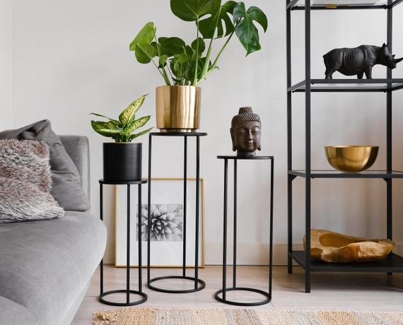 Most Popular Set Of 3 Plant Stands Within Set Of 3 Metal Plant Stand Nesting Display End Table Round – Etsy Finland (View 4 of 10)