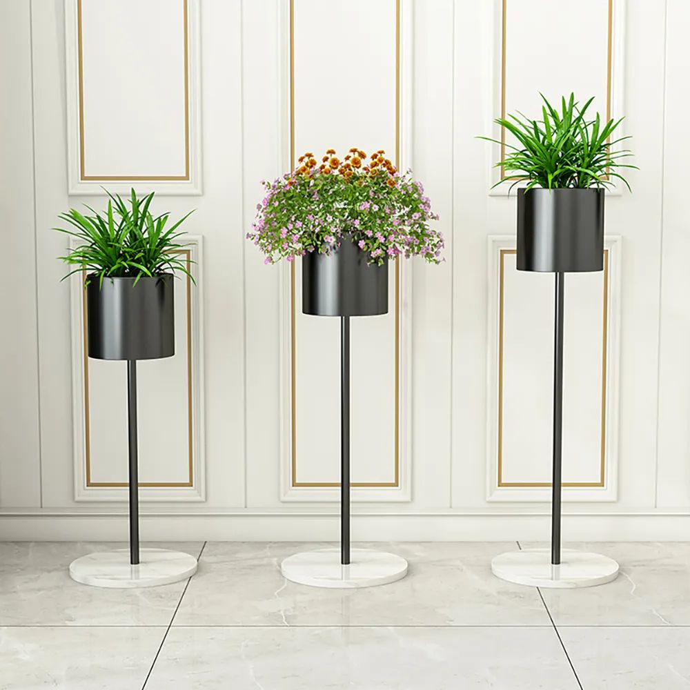 Most Recent Black Nordic Freestanding Plant Stand Flower Pot Set Of 3 Homary In Set Of 3 Plant Stands (View 9 of 10)