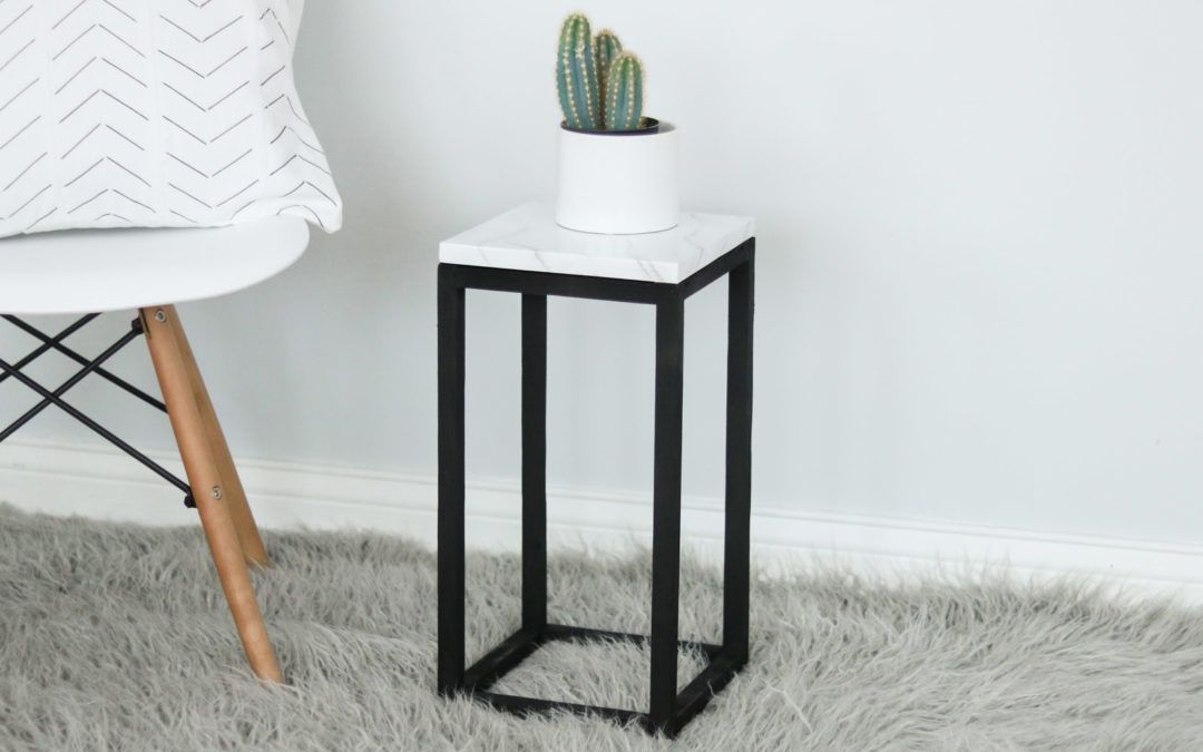 Most Recent Diy Plant Stand + Easy Faux Marble Effect! – Lily Ardor Within Marble Plant Stands (View 2 of 10)