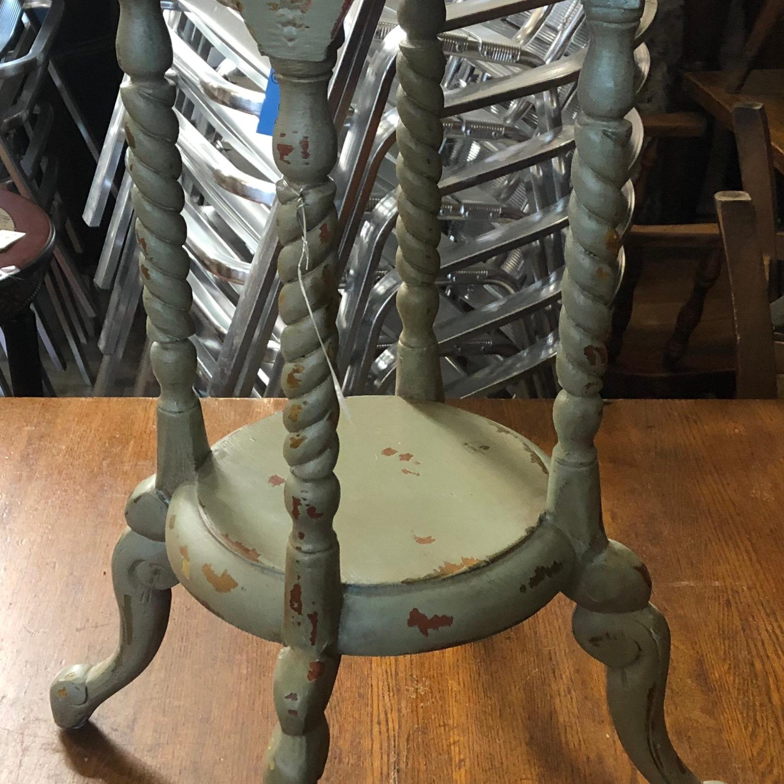 Most Recent Lot – Two Tiered Wooden Plant Stand, Painted Green (View 6 of 10)