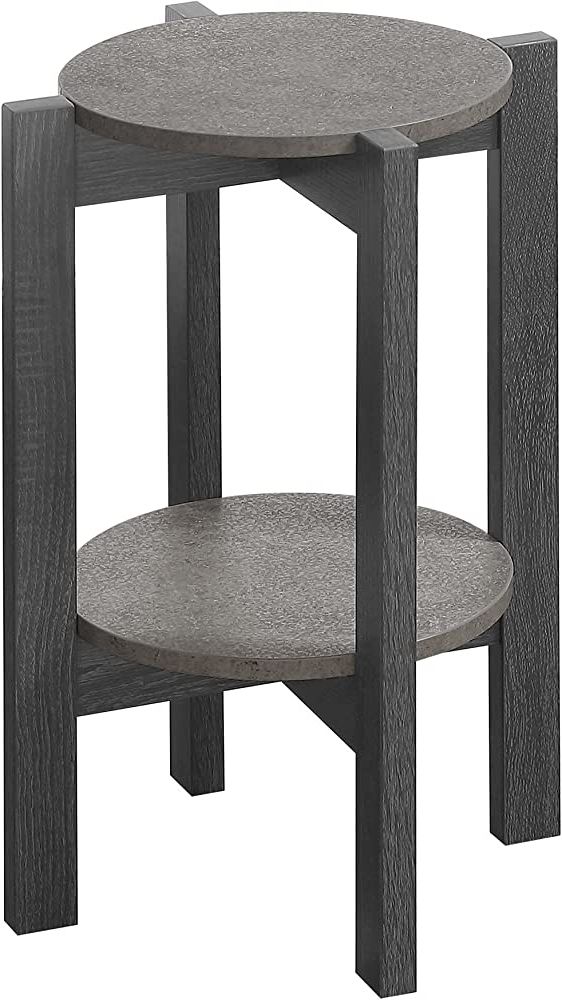 Most Recently Released Amazon: Convenience Concepts Newport Medium Plant Stand, Faux Cement / Weathered  Gray : Patio, Lawn & Garden For Weathered Gray Plant Stands (View 6 of 10)