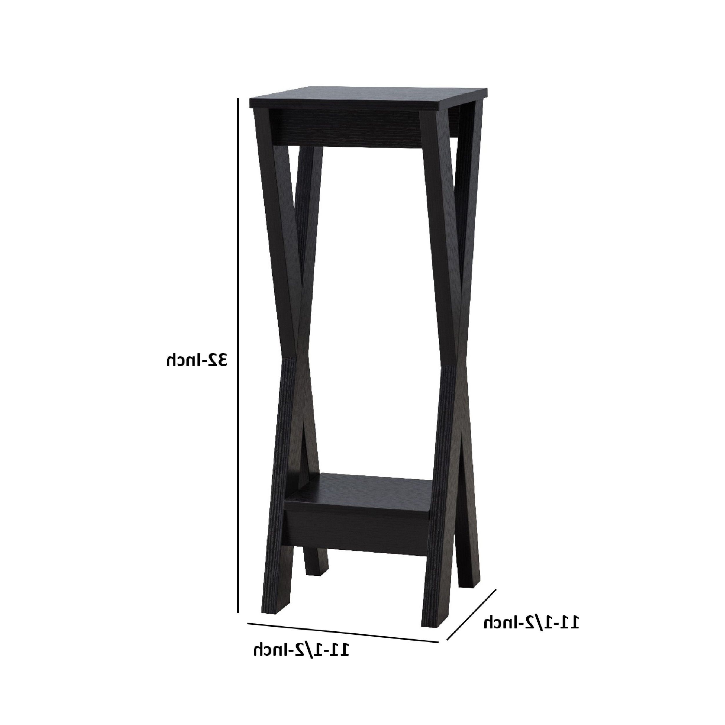 Most Up To Date White 32 Inch Plant Stands With Regard To 32 Inch Plant Stand With X Shaped Legs And Open Shelf, Medium, Dark Brown –  On Sale – Overstock –  (View 6 of 10)