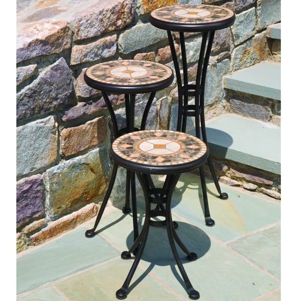 Newest The Compass 12" Round Set Of Three Plant Standsalfresco Home (View 7 of 10)