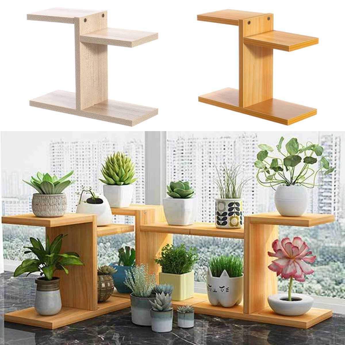 Particle Board Plant Stands With Preferred Simple Household Mdf Multi Layer Plant Stand Succulent Shelf Rack Balcony  Indoor Coffee Bar Desktop Garden Flower … (View 1 of 10)