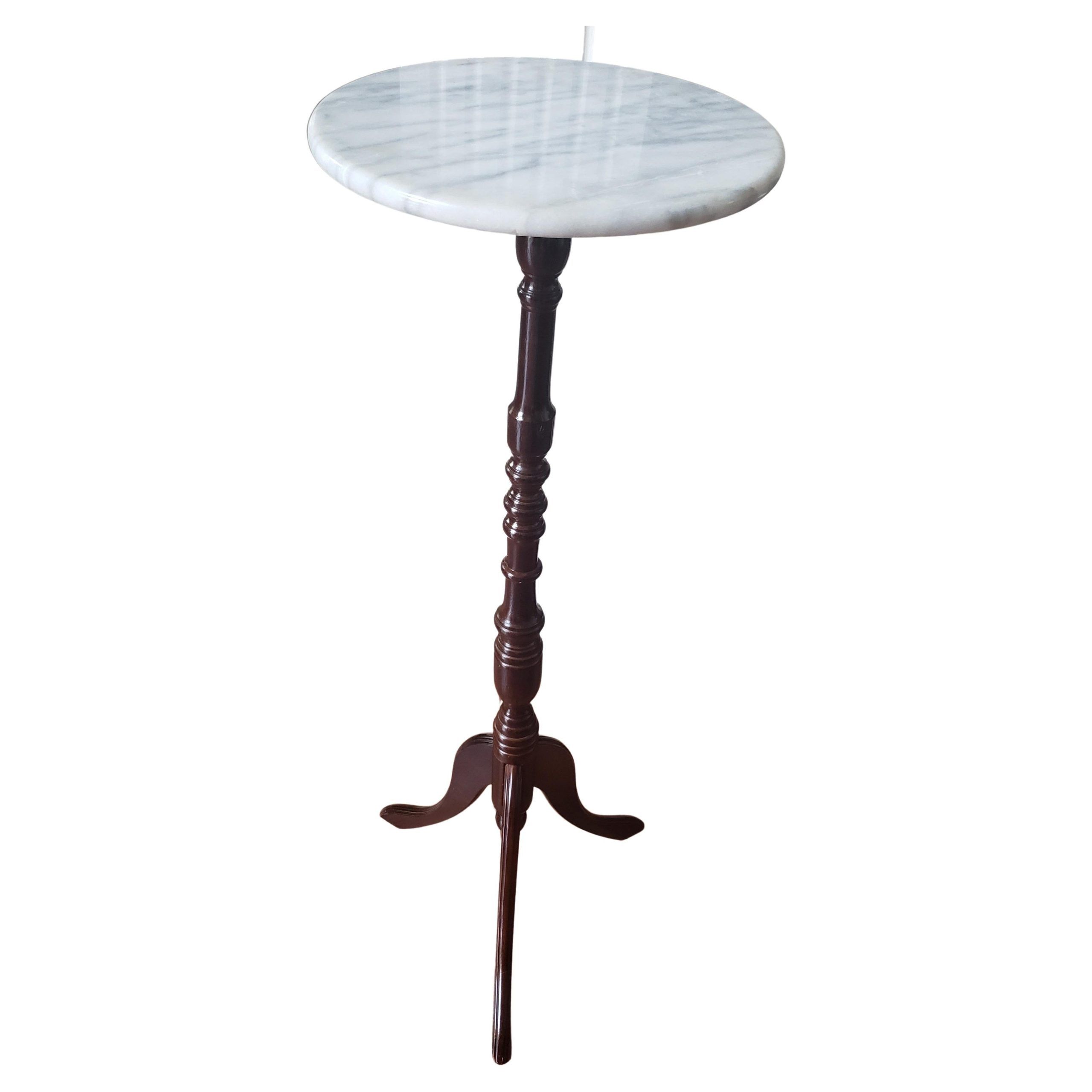 Pedestal Mahogany Plant Stand With Marble Top At 1stdibs (View 7 of 10)