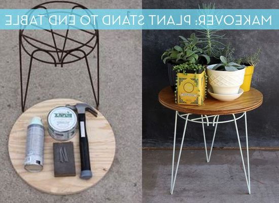 Popular Rusty Plant Stand Turned End Table Makeover (View 3 of 10)