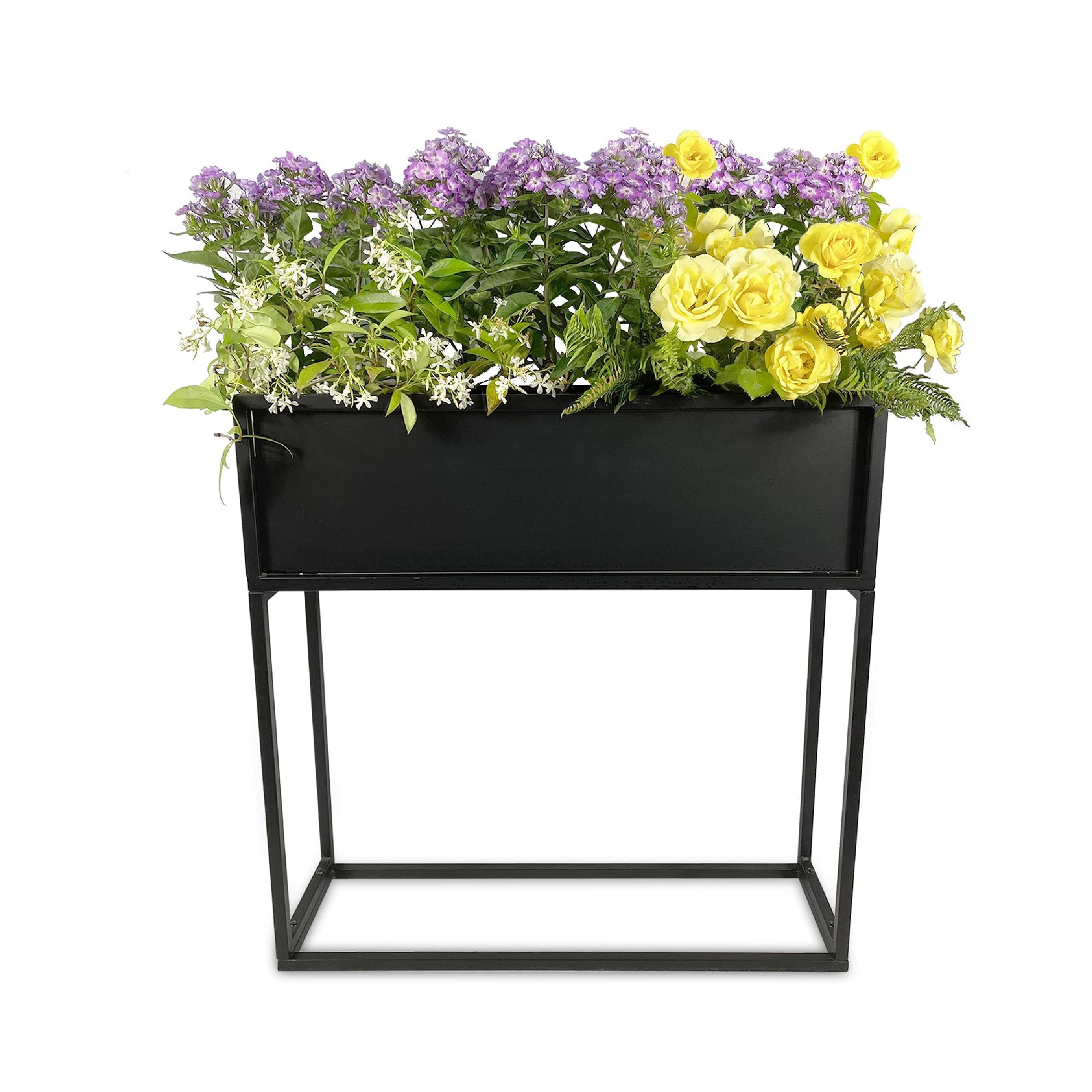 Preferred Rectangular Plant Stands With Regard To Amazon : Cocoyard Modern Elevated Metal Rectangular Planter Box –  Planters For Outdoor Plants – Made Durable And Resilient Metal – Indoor  Outdoor Plant Stand – Ideal For Garden Decor, Backyard And (View 4 of 10)