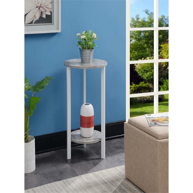 Recent 31 Inch Plant Stands For Convenience Concepts Graystone 31 Inch 2 Tier Plant Stand, Faux Birch/white  – Walmart (View 4 of 10)