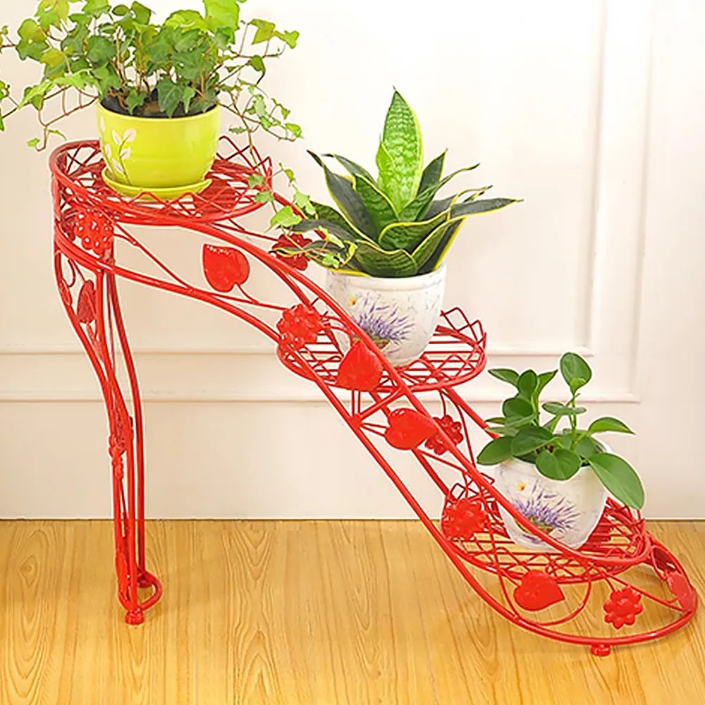 Red Plant Stands Intended For Most Recent Unique High Heel Plant Stand In Black/red Metal Red Homary (View 9 of 10)