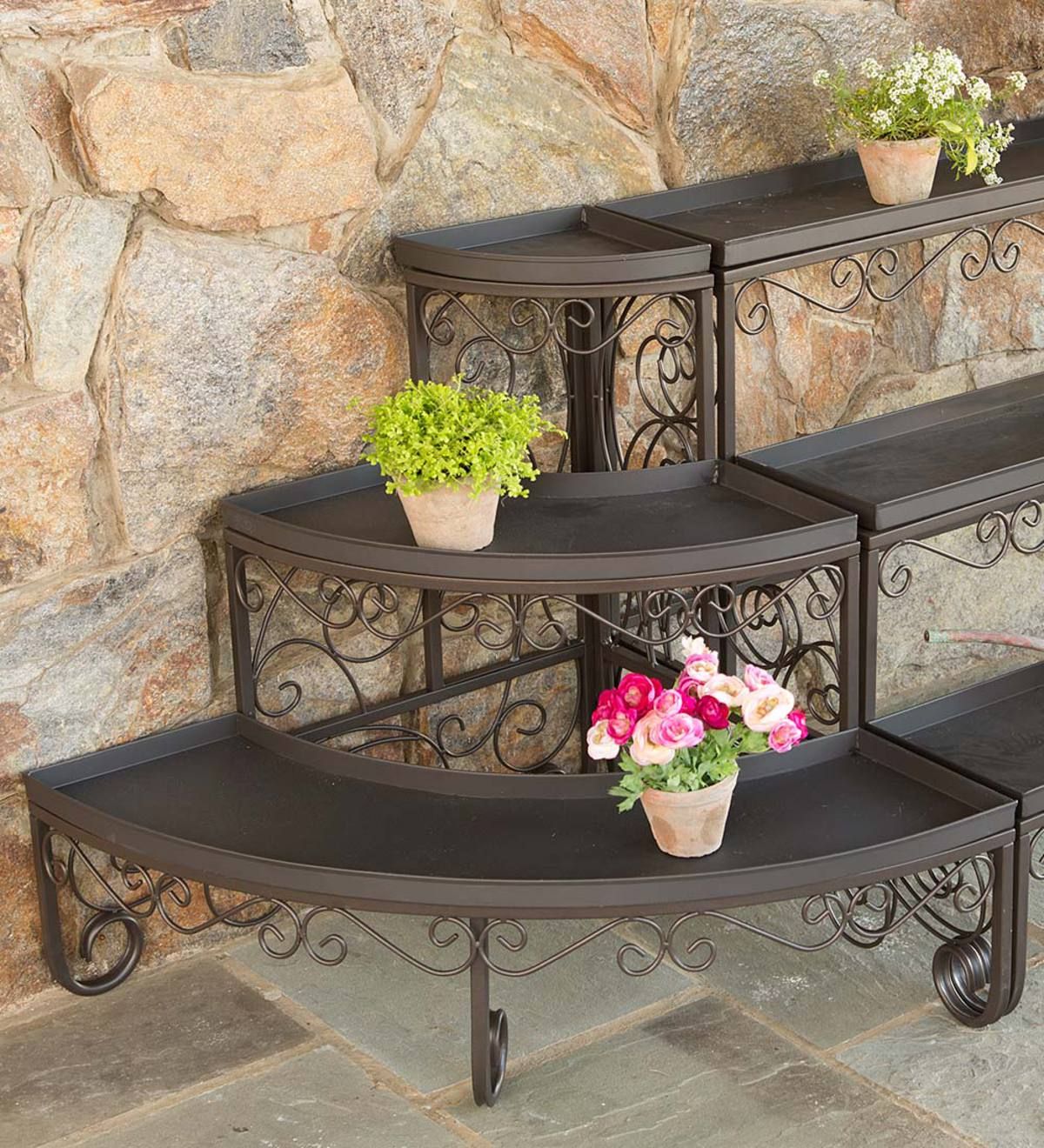 Three Tier Plant Stands And Optional Trays (View 10 of 10)
