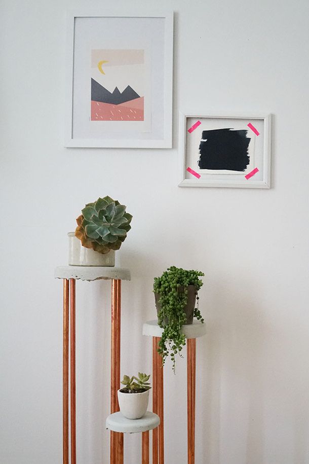Transformed :: Concrete + Copper Plant Stand – Camille Styles Throughout Best And Newest Cement Plant Stands (Photo 5 of 10)