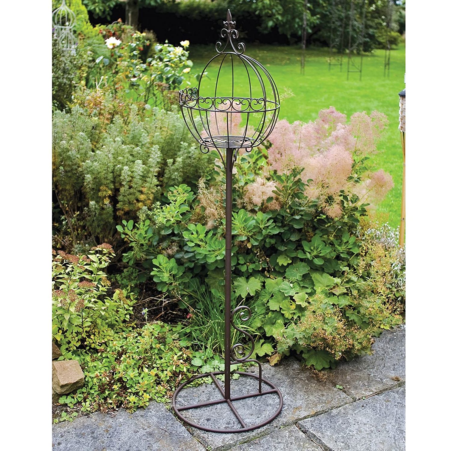 Trendy Ball Plant Stands Inside Laura Ashley 3a097126 Ball Plant Stand, Chestnut : Amazon.in: Garden &  Outdoors (Photo 2 of 10)