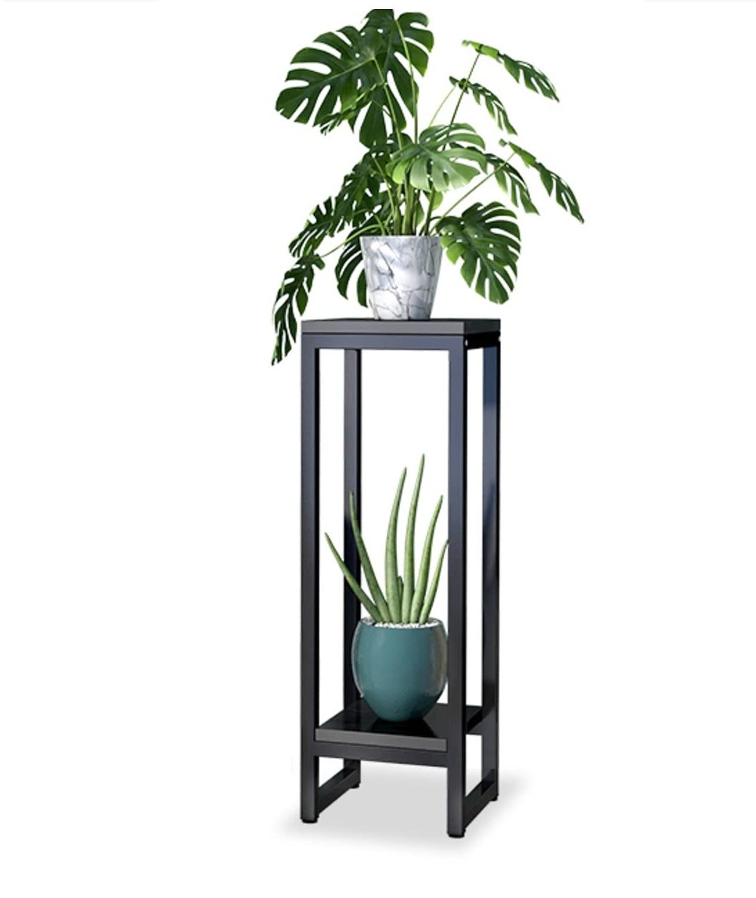 Two Tier Plant Stands Pertaining To Well Known Amazon: Weenine 37 Inches Metal Tall Plant Stand Rack, 2 Tier Plant  Shelves Indoor Flower Pots Stand Holder Planter Display For Living Room  Balcony Garden (style B2 ) : Patio, Lawn & Garden (View 1 of 10)