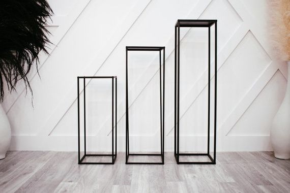 Well Known Black Plant Stands With Regard To New Matte Black Plant Stand/rectangle Stand Metal/vase/metal – Etsy (View 3 of 10)