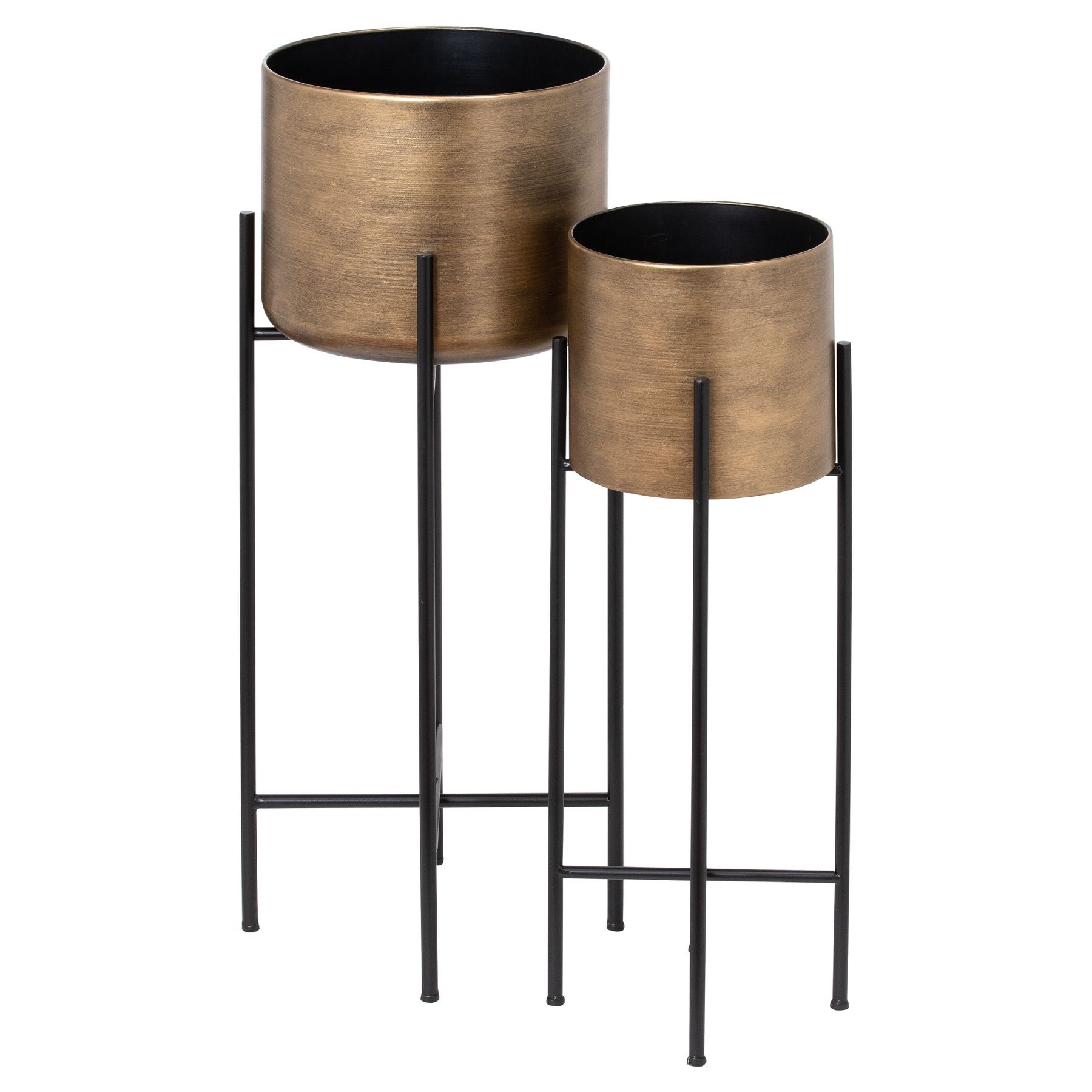 Well Known Set Of Two Bronze Planters On Stand (View 9 of 10)