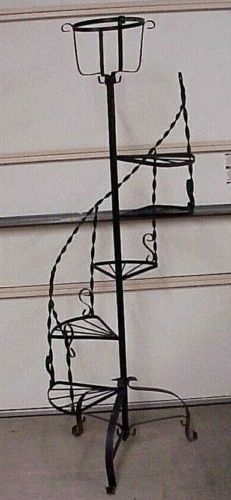 Well Known Vintage Mid Century 58" Tall 5 Shelf Wire & Wrought Iron Spiral Plant  Stand (View 9 of 10)