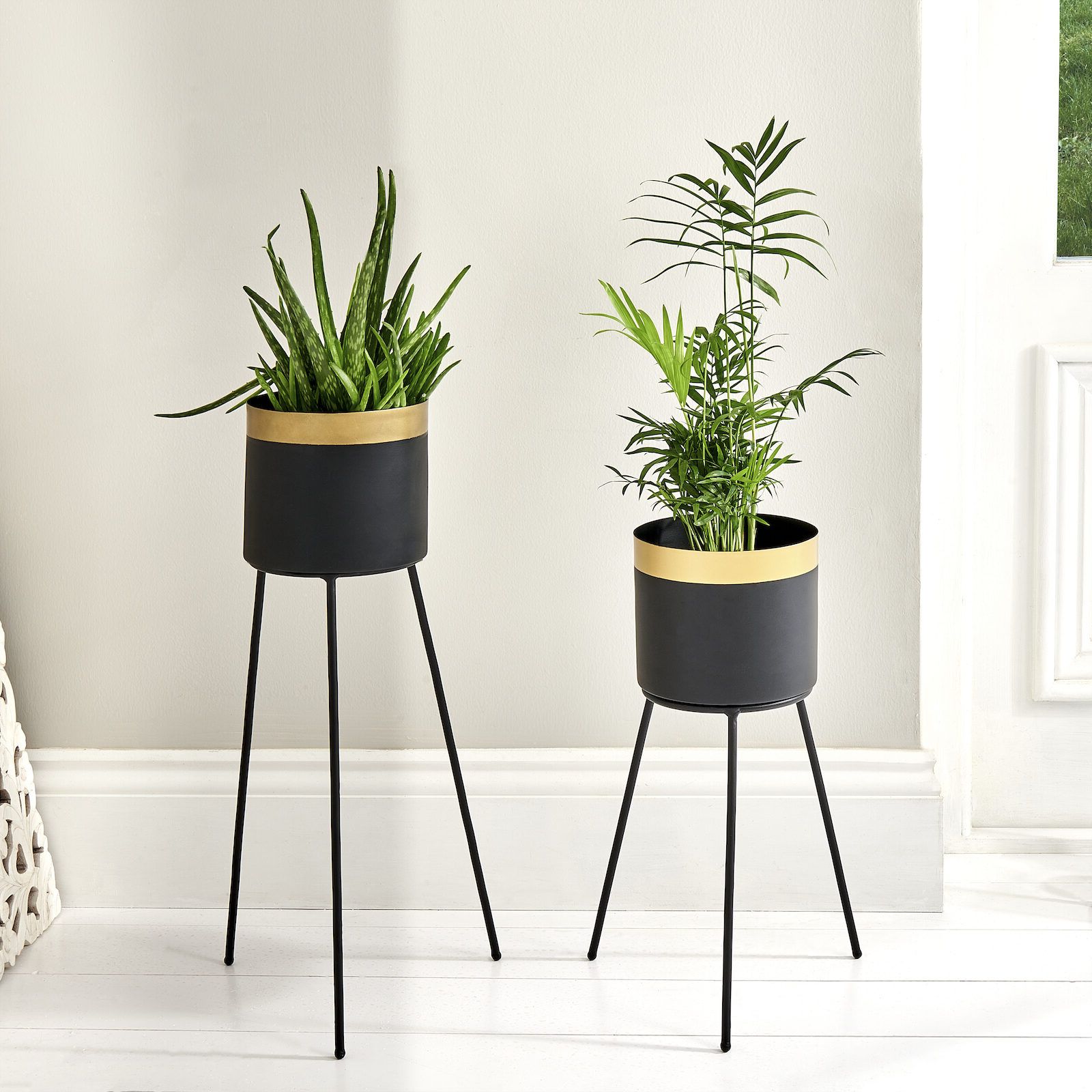 Well Liked Black Plant Stands In Black Plant Stand Indoor – Two Sizes – Zaza Homes (View 1 of 10)