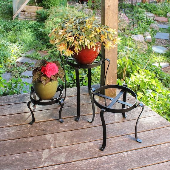 Wrought Iron Plant Stands In Fashionable Large Wrought Iron Patio Plant Stand Indoor/outdoor – Etsy Italia (View 1 of 10)