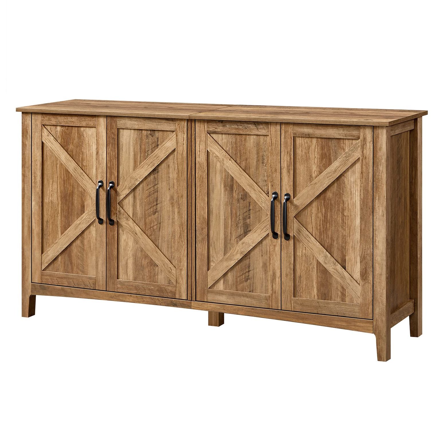 Amazon – Vasagle Buffet Cabinet, Sideboard, Credenza, Kitchen Storage  Cabinet, With Adjustable Shelves, For Living Room, Entryway, Rustic Walnut  Ulsc381t41 – Buffets & Sideboards Throughout Most Up To Date Rustic Walnut Sideboards (Photo 6 of 10)