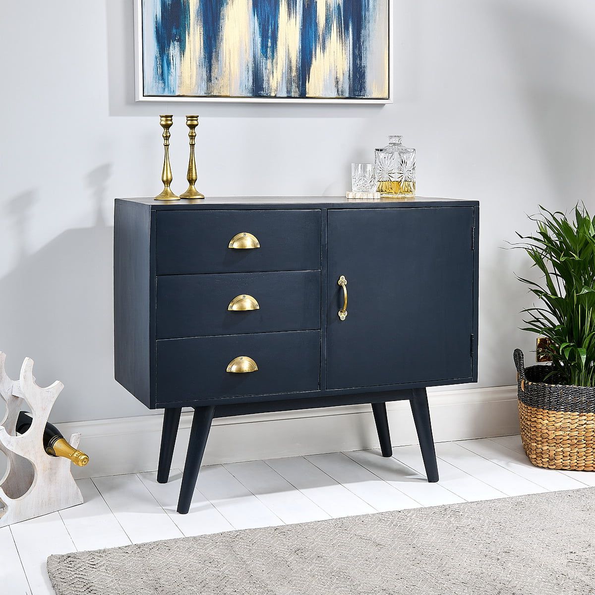 Antique Blue Sideboard Navy – Ellie – Zaza Homes Intended For Preferred Navy Blue Sideboards (View 3 of 10)