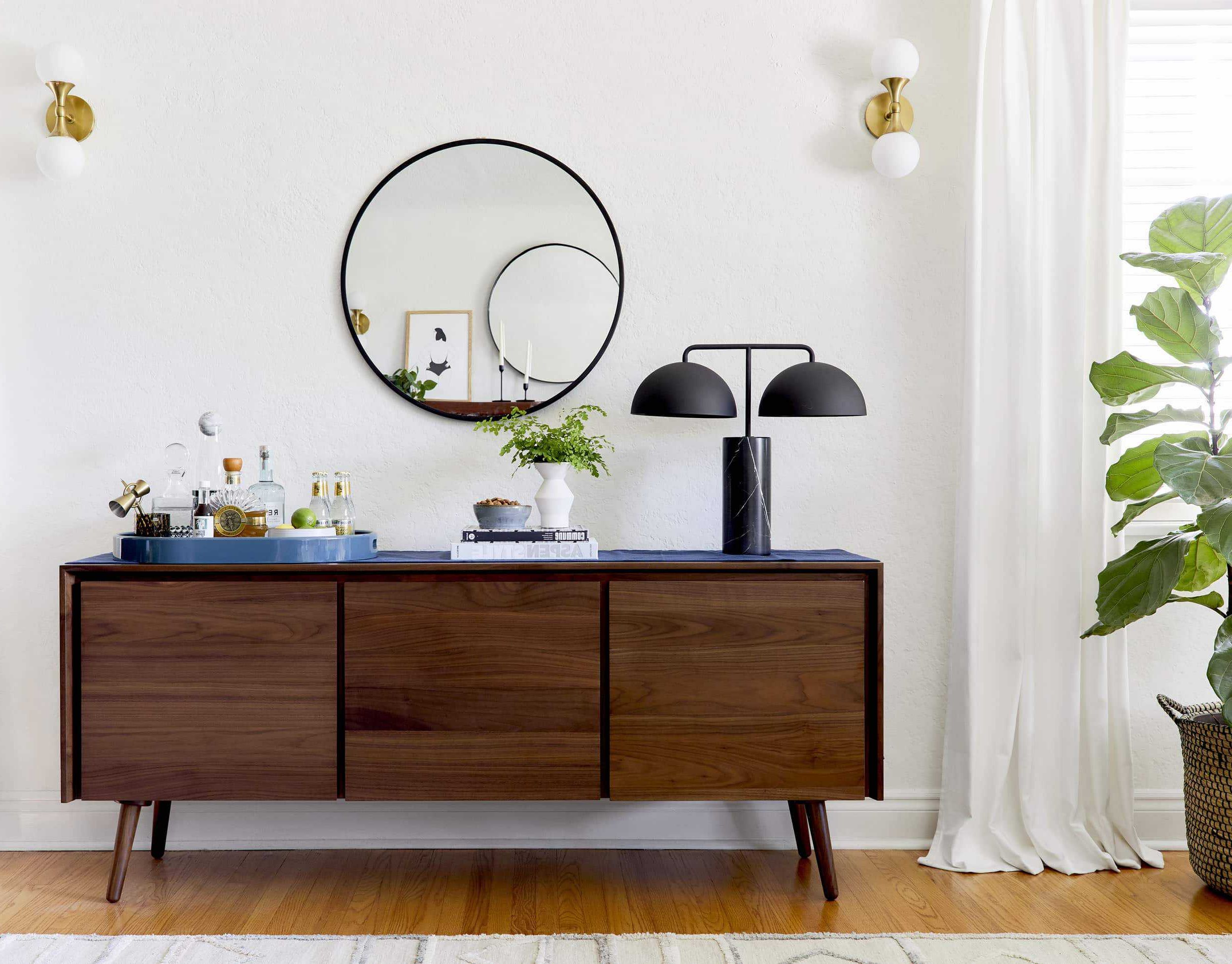 Credenzas For Living Room Pertaining To 2017 4 Ways To Style That Credenza For "real Life" + Shop Our Favorite Credenzas  – Emily Henderson (Photo 9 of 10)