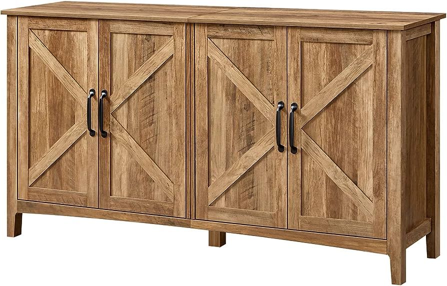 Fashionable Amazon – Vasagle Buffet Cabinet, Sideboard, Credenza, Kitchen Storage  Cabinet, With Adjustable Shelves, For Living Room, Entryway, Rustic Walnut  Ulsc381t41 – Buffets & Sideboards In Rustic Walnut Sideboards (Photo 4 of 10)