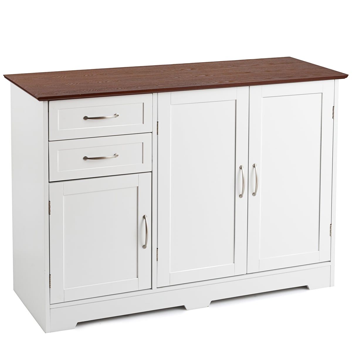 Goplus Contemporary/modern White Wood Buffet With Wine Storage In The  Dining & Kitchen Storage Department At Lowes Pertaining To Preferred Storage Cabinet Sideboards (View 9 of 10)