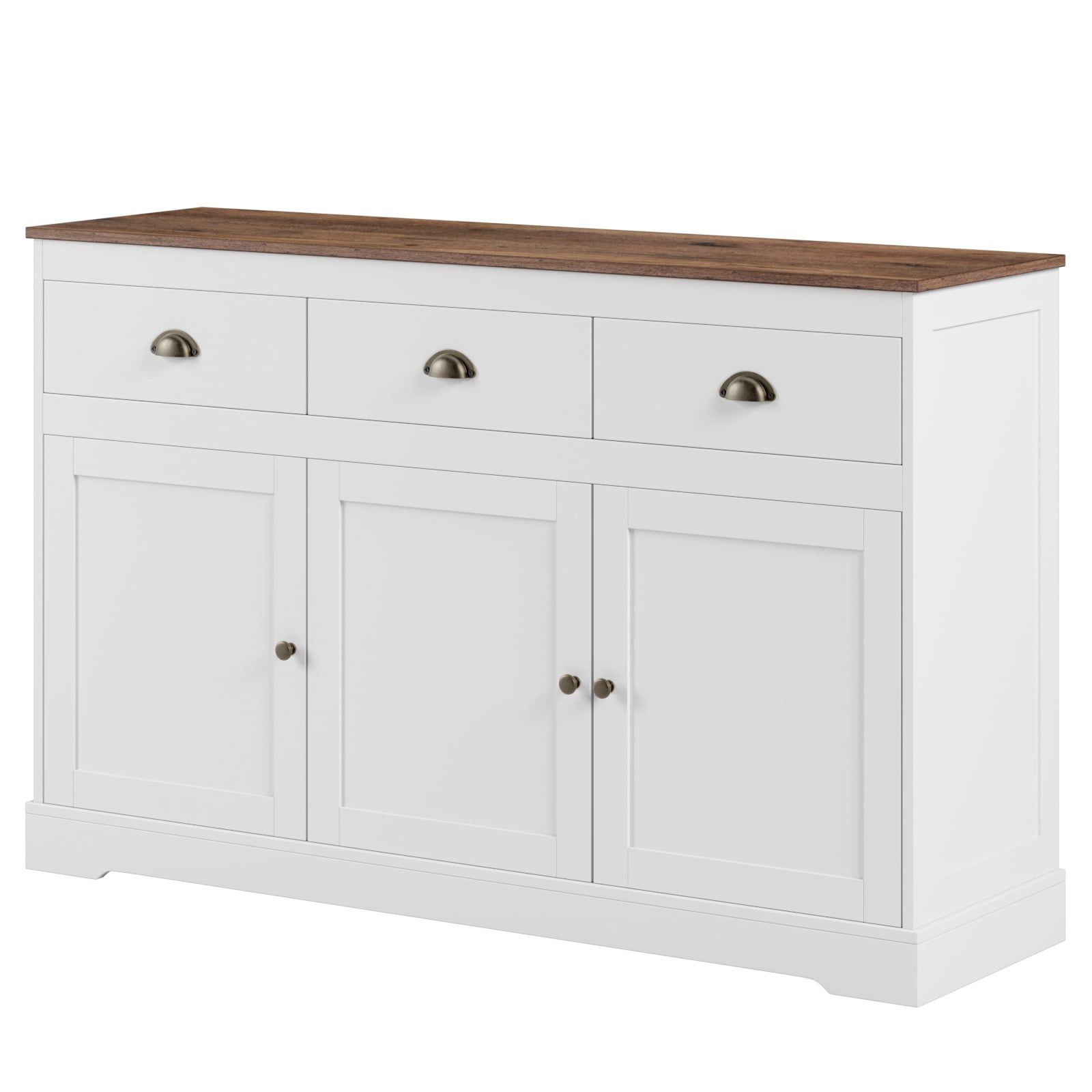 Homfa Sideboard Storage Cabinet With 3 Drawers & 3 Doors,  (View 10 of 10)