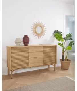 Lania 155x45 Sideboard In Solid Natural Oak Wood Design Home Living Regarding Current Transitional Oak Sideboards (Photo 5 of 10)